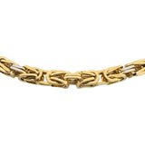18k Yellow and White Gold 28.4g Hollow 6mm Squared Byzantine Link Necklace 26"