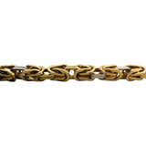 18k Yellow and White Gold 28.4g Hollow 6mm Squared Byzantine Link Necklace 26"