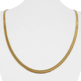 18k Yellow Gold 17g Solid Flat 4mm Fancy Mesh Link Necklace 23.5"