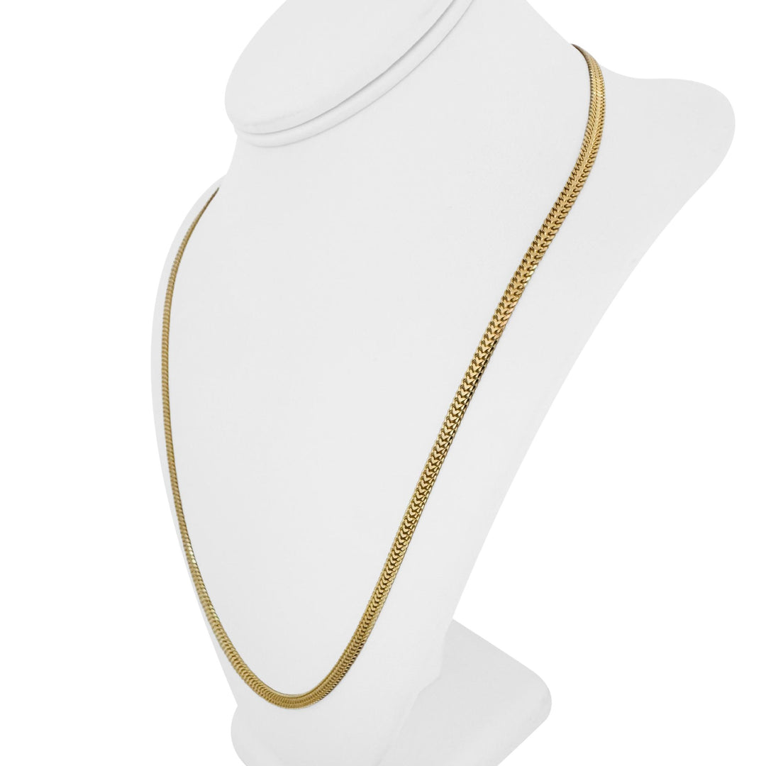 18k Yellow Gold 17g Solid Flat 4mm Fancy Mesh Link Necklace 23.5"