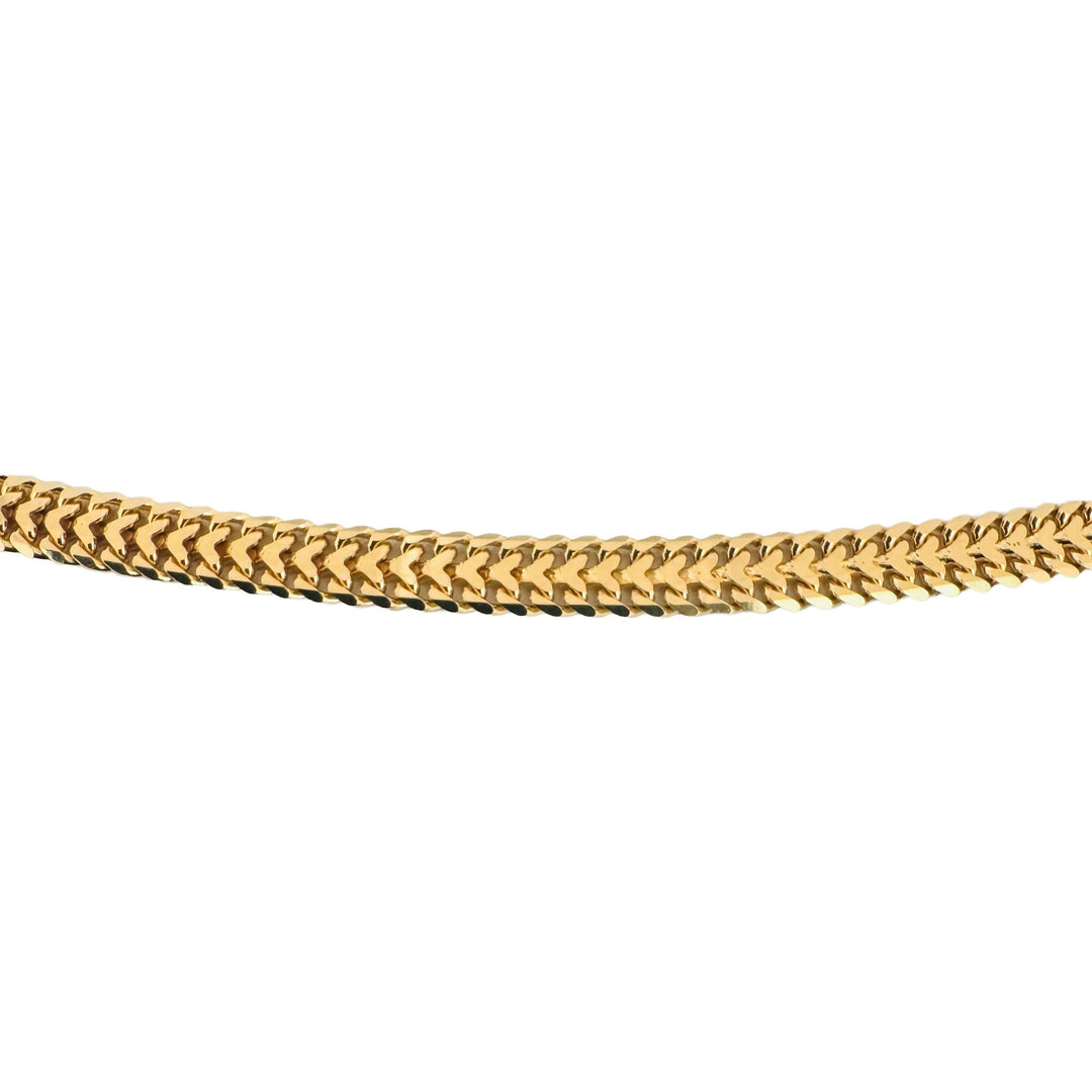 18k Yellow Gold 17g Solid Flat 4mm Fancy Mesh Link Necklace 23.5"