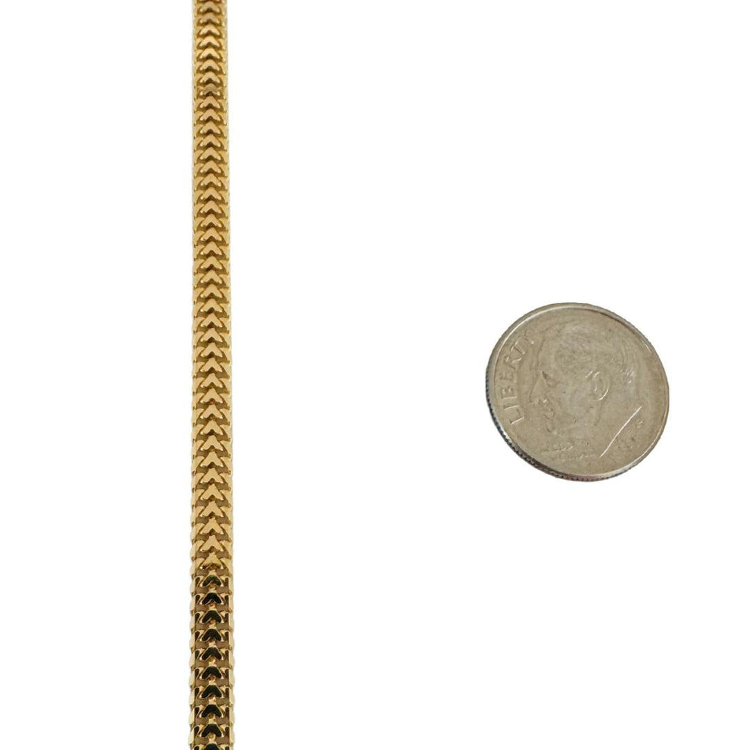 18k Yellow Gold 17g Solid Flat 4mm Fancy Mesh Link Necklace 23.5"