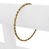 18k Yellow Gold 11g Solid Vintage 3mm Fancy Twisted Bangle Bracelet Italy 7.75"