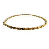 18k Yellow Gold 11g Solid Vintage 3mm Fancy Twisted Bangle Bracelet Italy 7.75"