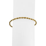 18k Yellow Gold 11g Solid Vintage 3mm Fancy Twisted Bangle Bracelet Italy 7.75"
