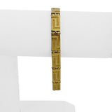 18k Yellow Gold 31.5g Solid Heavy Vintage Greek Key Panel Link Bracelet 7.25"