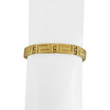 18k Yellow Gold 31.5g Solid Heavy Vintage Greek Key Panel Link Bracelet 7.25"