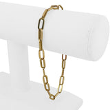 18k Yellow Gold 13.5g Solid Vintage Men's 5.5mm Paperclip Link Bracelet 9"