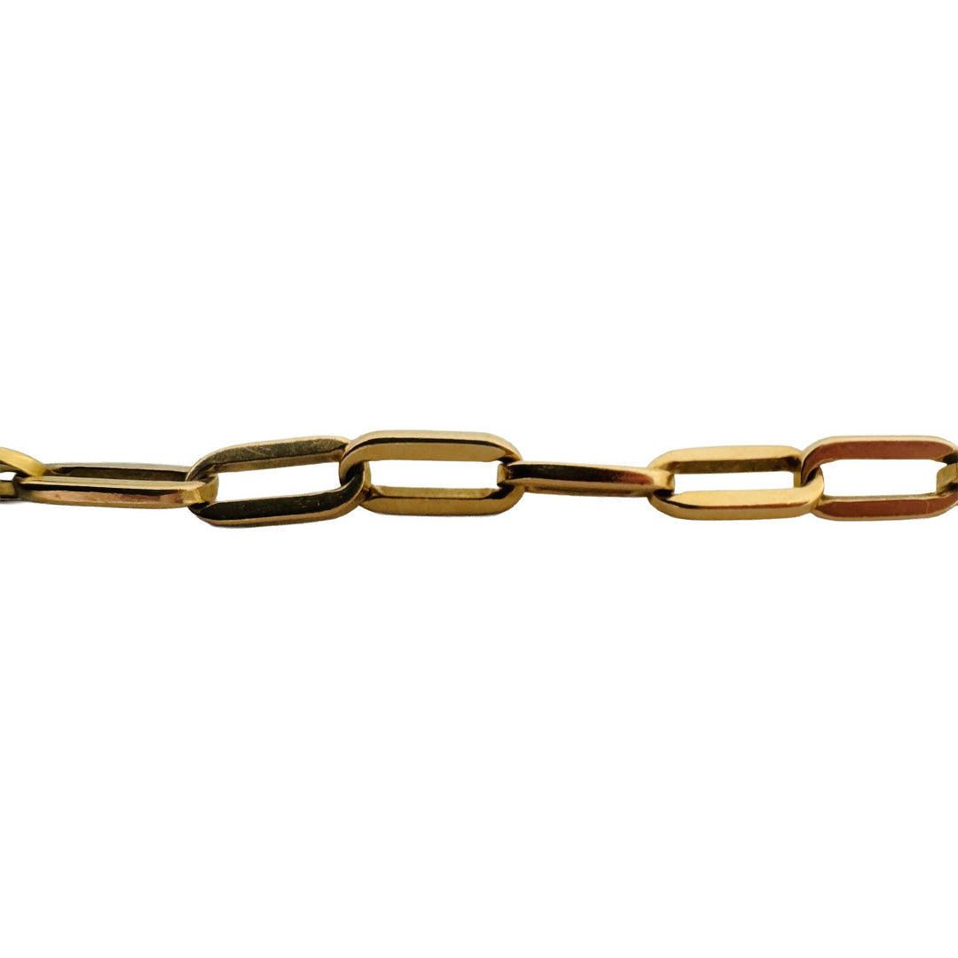 18k Yellow Gold 13.5g Solid Vintage Men's 5.5mm Paperclip Link Bracelet 9"