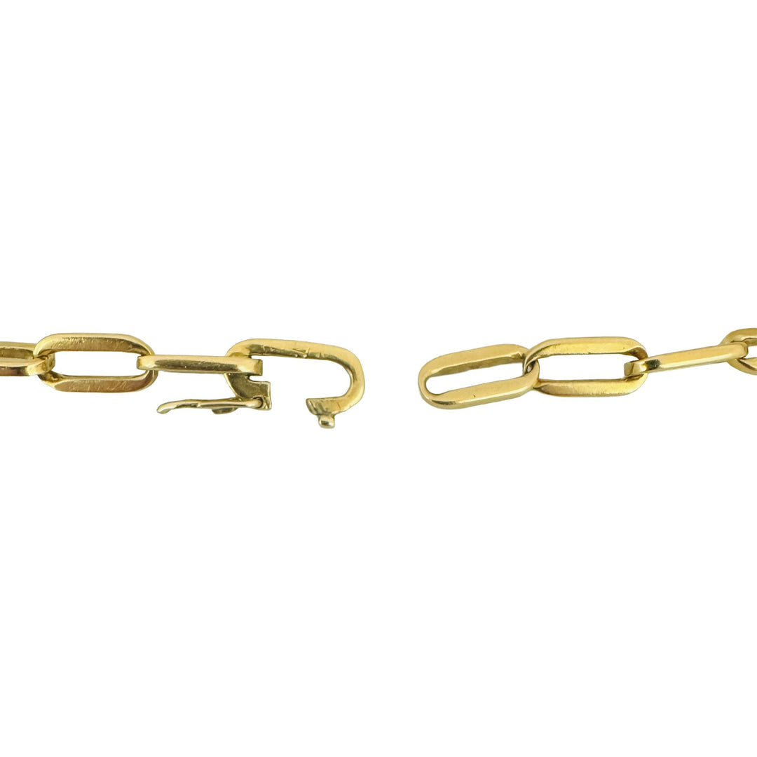 18k Yellow Gold 13.5g Solid Vintage Men's 5.5mm Paperclip Link Bracelet 9"