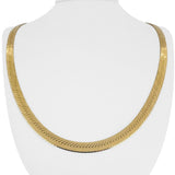 14k Yellow Gold 30g Solid Thick 6mm Herringbone Link Necklace Italy 24"