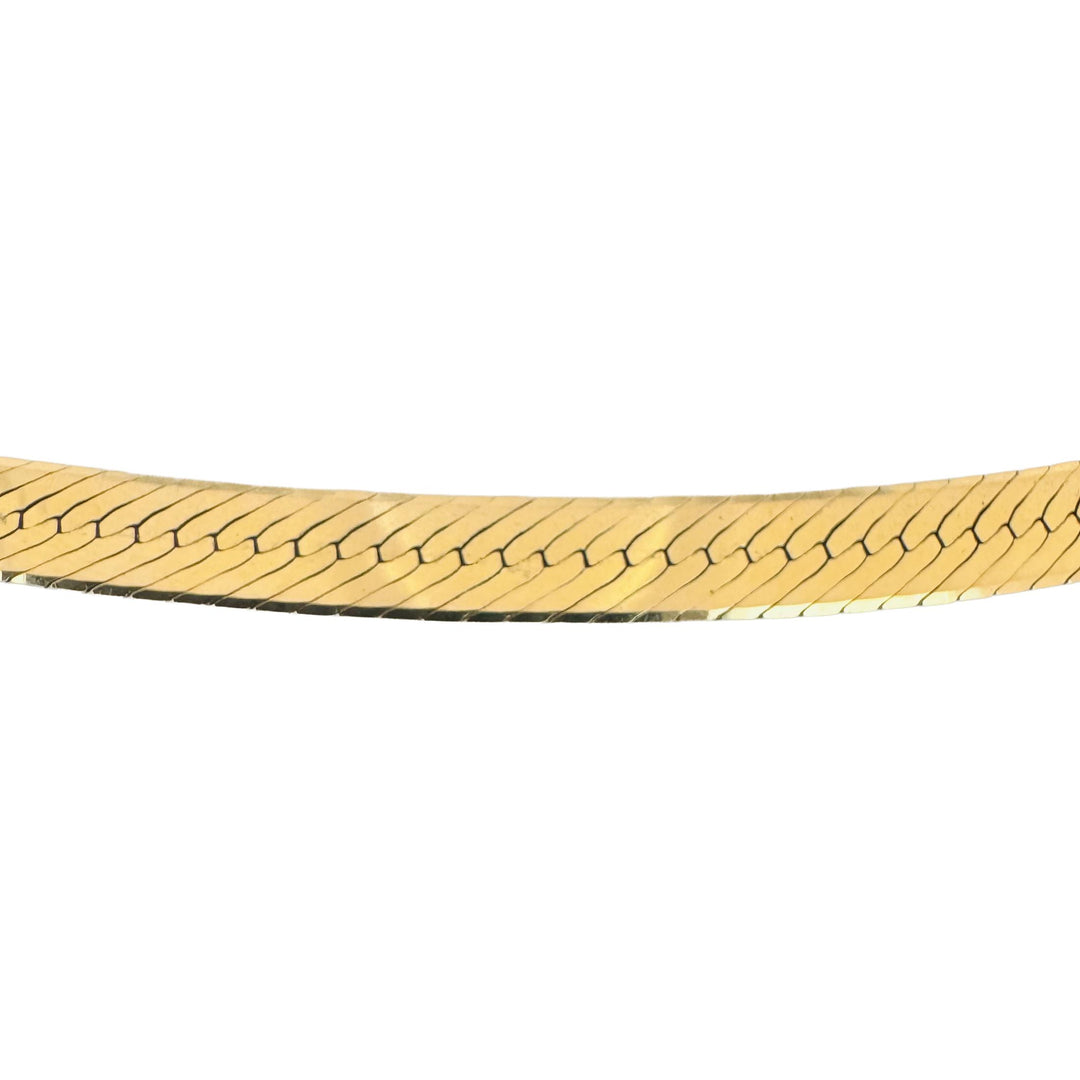 14k Yellow Gold 30g Solid Thick 6mm Herringbone Link Necklace Italy 24"