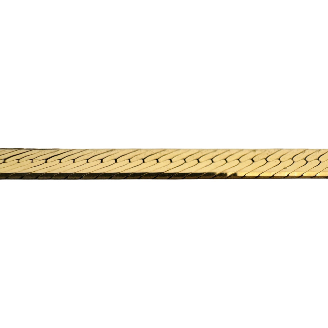 14k Yellow Gold 30g Solid Thick 6mm Herringbone Link Necklace Italy 24"