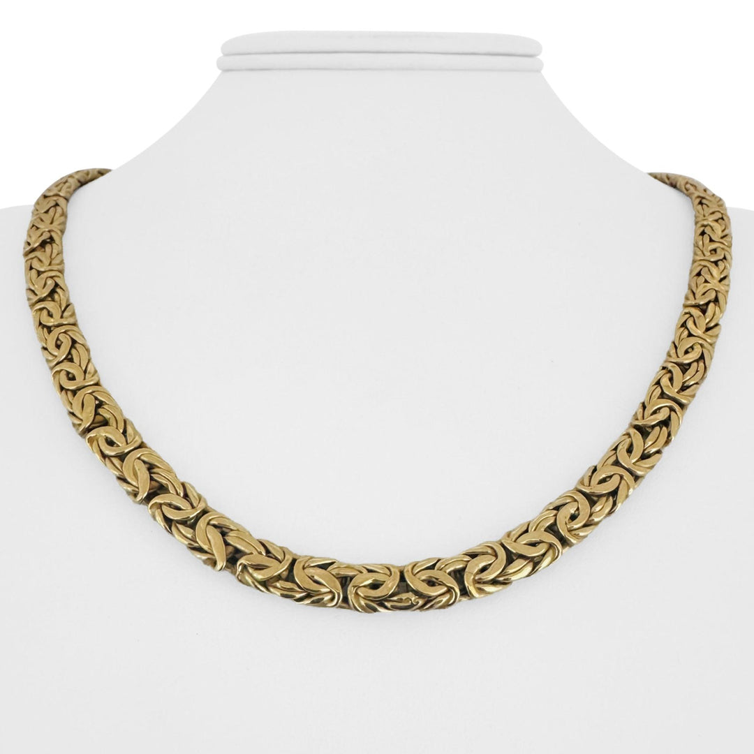 14k Yellow Gold 31.4g Ladies Heavy Thick 7mm Byzantine Link Necklace 21"