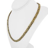 14k Yellow Gold 31.4g Ladies Heavy Thick 7mm Byzantine Link Necklace 21"