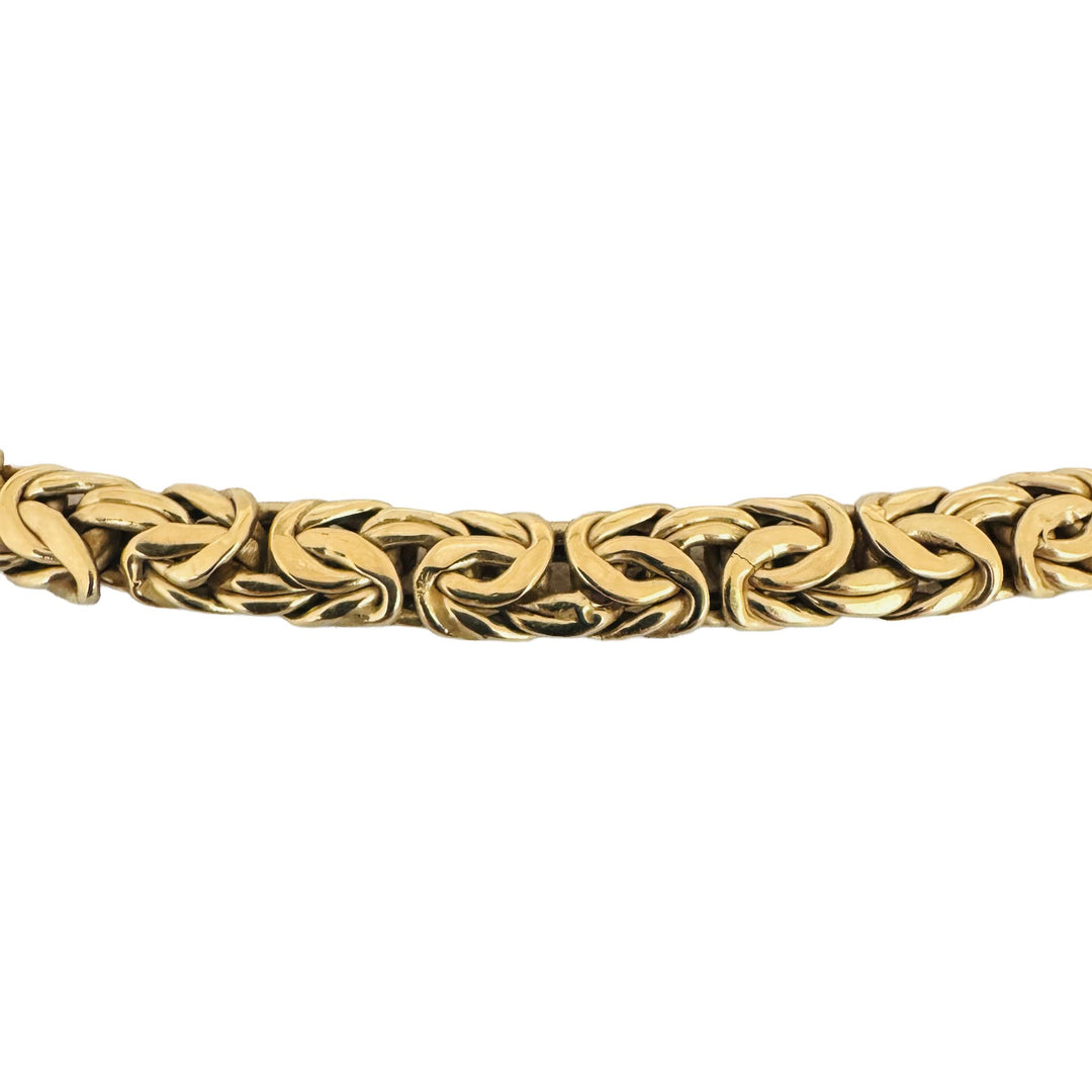 14k Yellow Gold 31.4g Ladies Heavy Thick 7mm Byzantine Link Necklace 21"