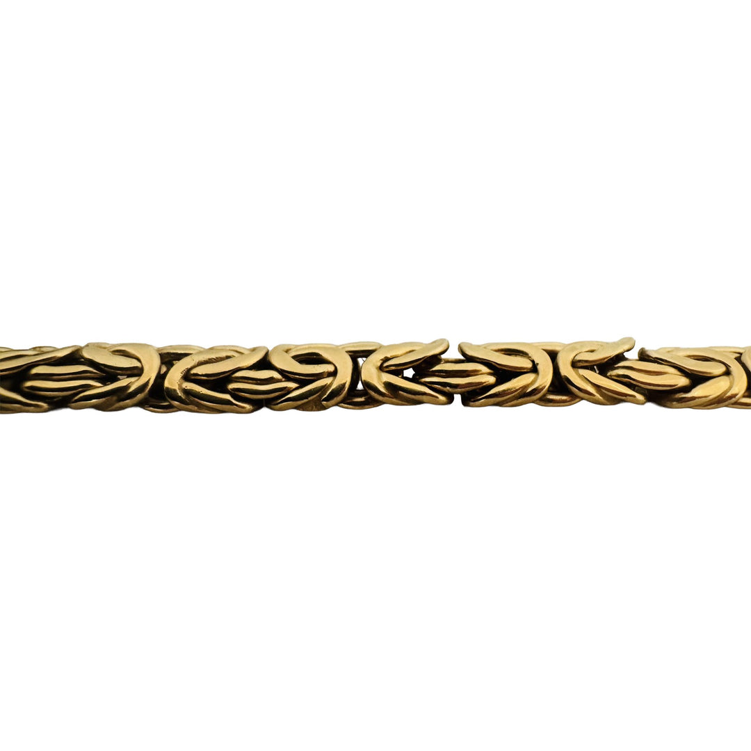 14k Yellow Gold 31.4g Ladies Heavy Thick 7mm Byzantine Link Necklace 21"