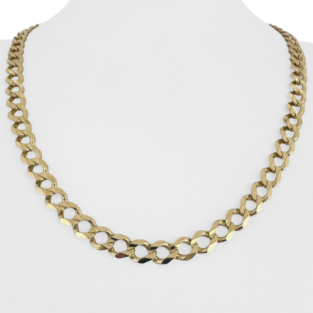 14k Yellow Gold 28.9g Solid Heavy 7mm Curb Link Chain Necklace 21"