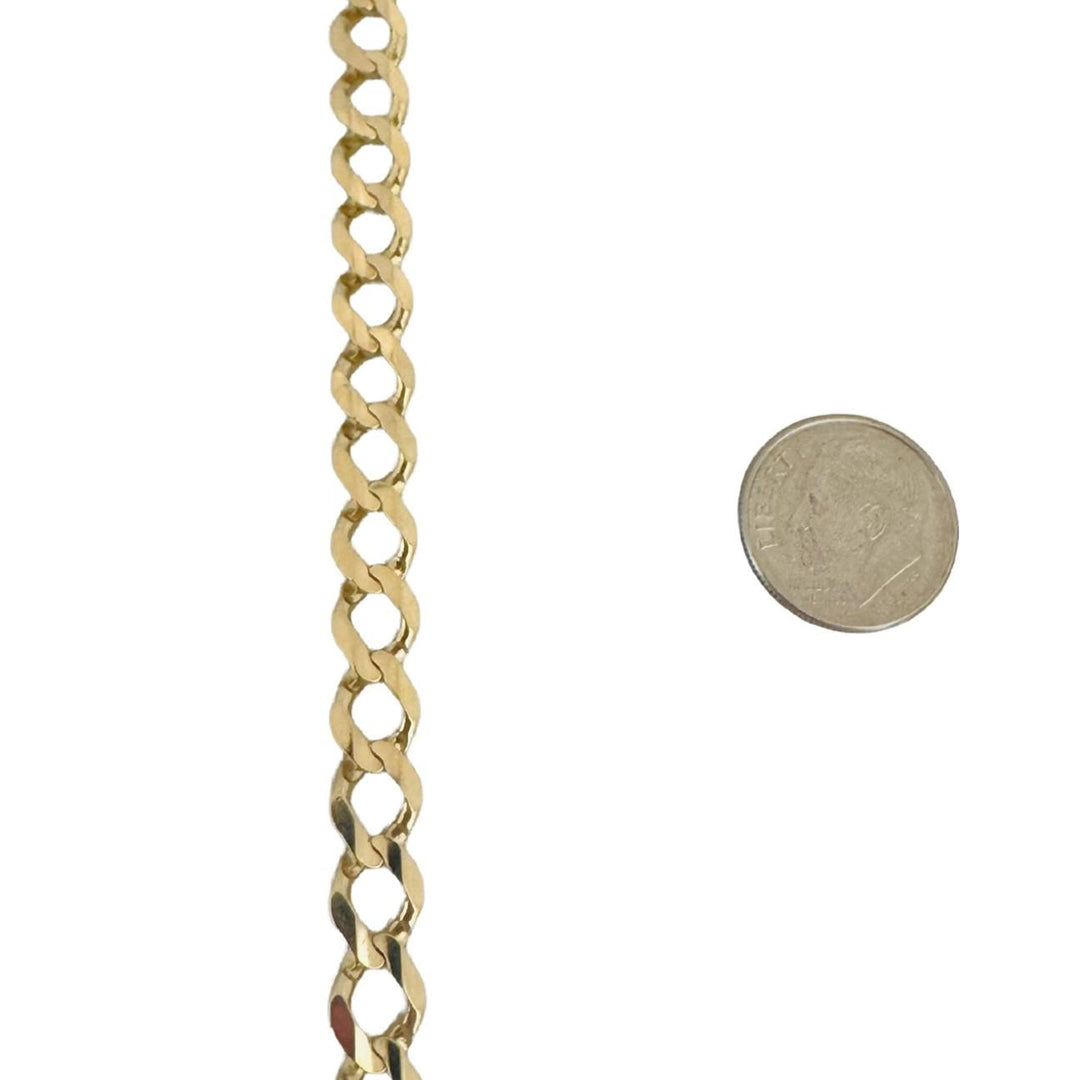 14k Yellow Gold 28.9g Solid Heavy 7mm Curb Link Chain Necklace 21"