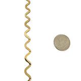 14k Yellow Gold 11.7g Ladies Polished and Brushed Links Zig Zag Necklace 16.5"