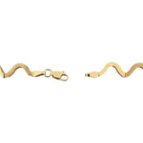 14k Yellow Gold 11.7g Ladies Polished and Brushed Links Zig Zag Necklace 16.5"