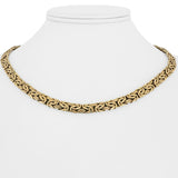 14k Yellow Gold 21.7g Ladies Thick 7mm Byzantine Link Necklace Turkey 18"