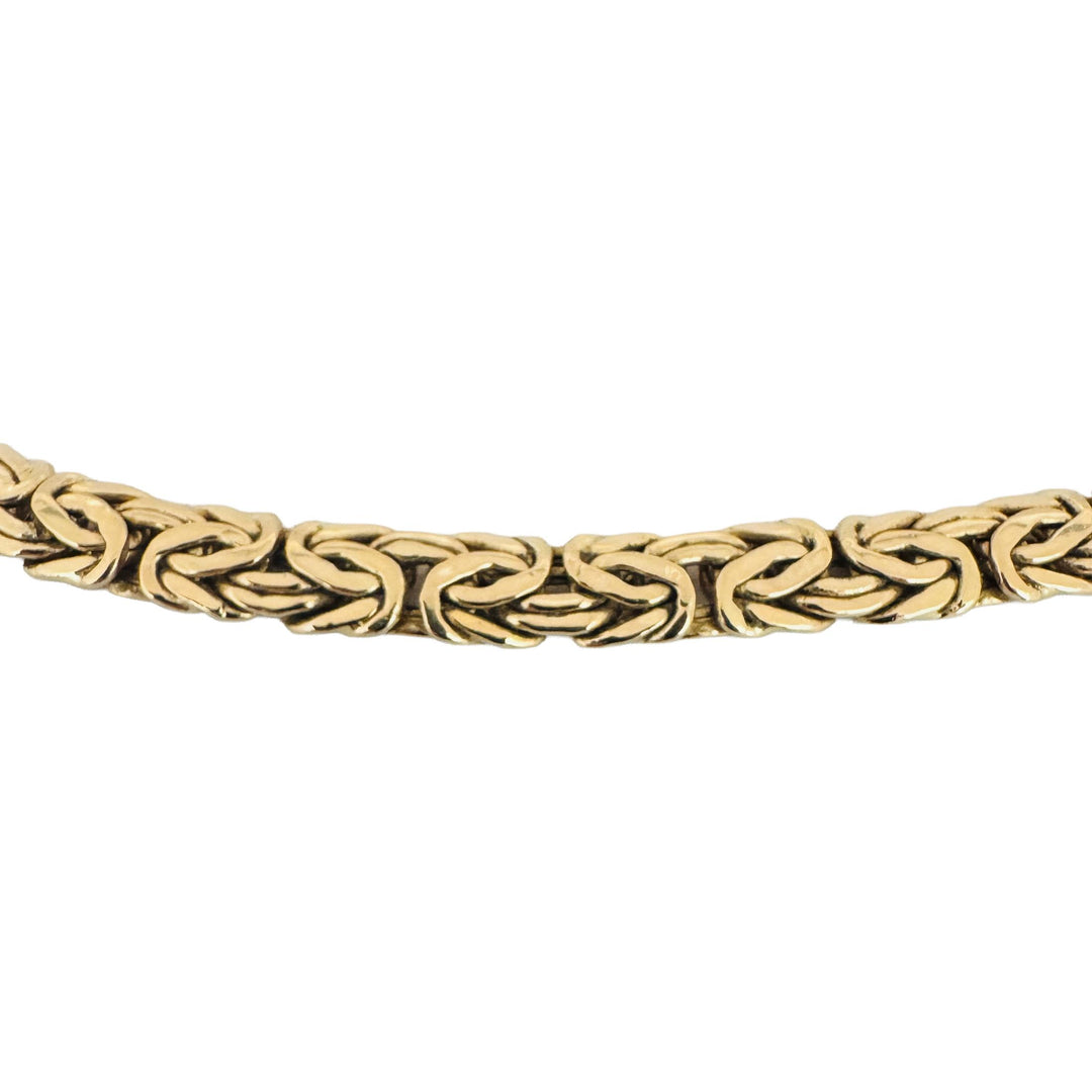 14k Yellow Gold 21.7g Ladies Thick 7mm Byzantine Link Necklace Turkey 18"