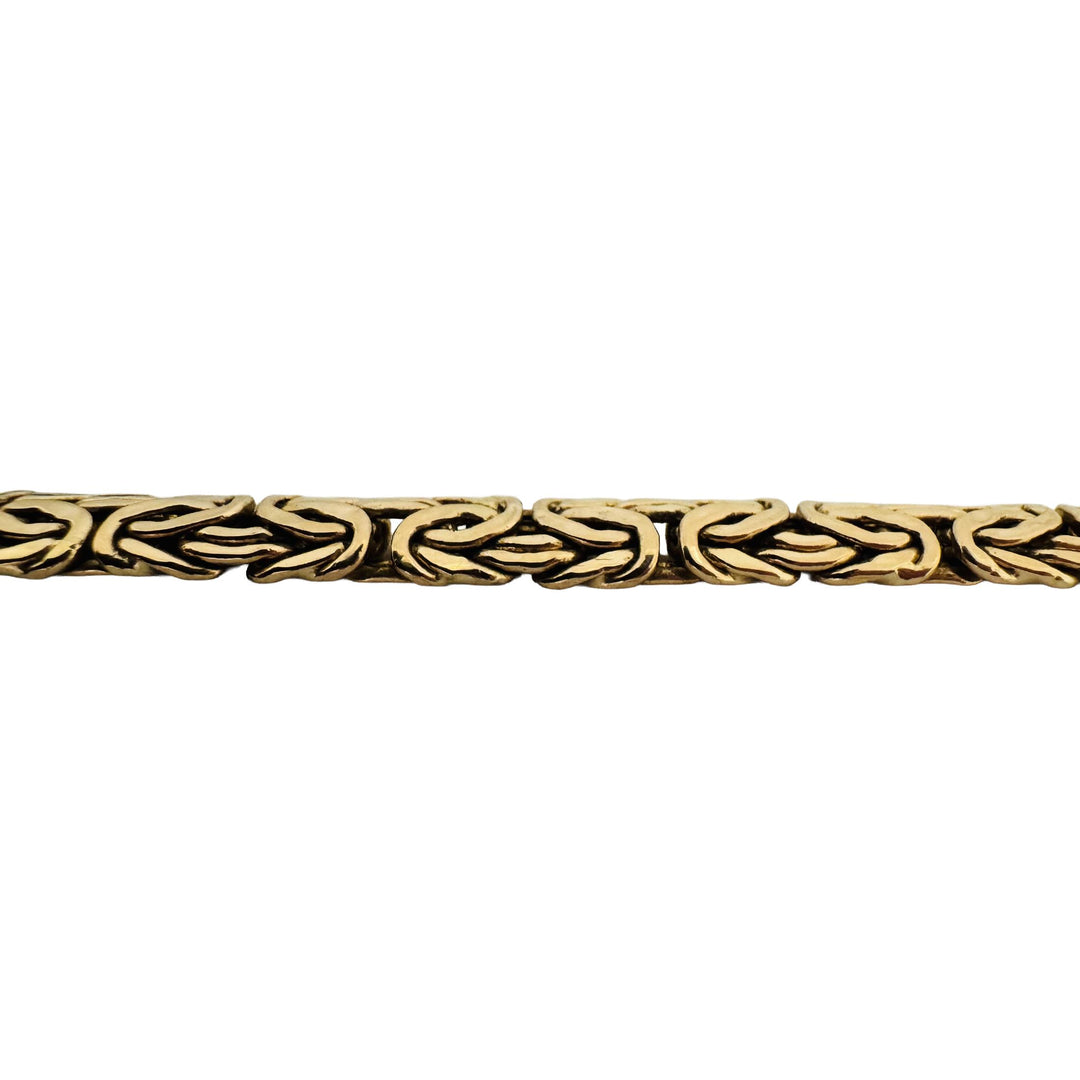 14k Yellow Gold 21.7g Ladies Thick 7mm Byzantine Link Necklace Turkey 18"