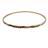 14k Yellow Gold 6g Solid Vintage 2mm Fancy Bangle Bracelet 7.5"