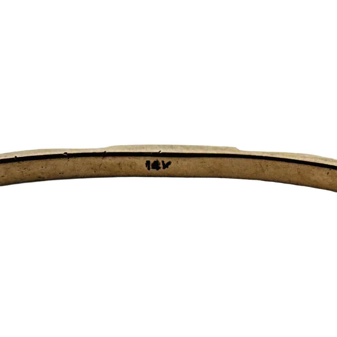 14k Yellow Gold 6g Solid Vintage 2mm Fancy Bangle Bracelet 7.5"