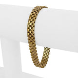14k Yellow Gold 14.7g Ladies Vintage 8mm Bismark Link Bracelet 7"