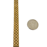 14k Yellow Gold 14.7g Ladies Vintage 8mm Bismark Link Bracelet 7"