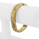 14k Yellow Gold 18.6g Vintage Ladies Ribbed 11mm Bangle Bracelet 6.75"