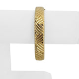 14k Yellow Gold 18.6g Vintage Ladies Ribbed 11mm Bangle Bracelet 6.75"
