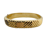 14k Yellow Gold 18.6g Vintage Ladies Ribbed 11mm Bangle Bracelet 6.75"