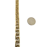 14k Yellow Gold 15g Ladies Polished 8.5mm Greek Key Link Bracelet Italy 7.5"