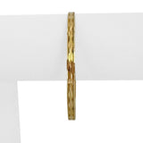 14k Yellow Gold 8.3g Solid Diamond Cut 4.5mm Round Bangle Bracelet 8"