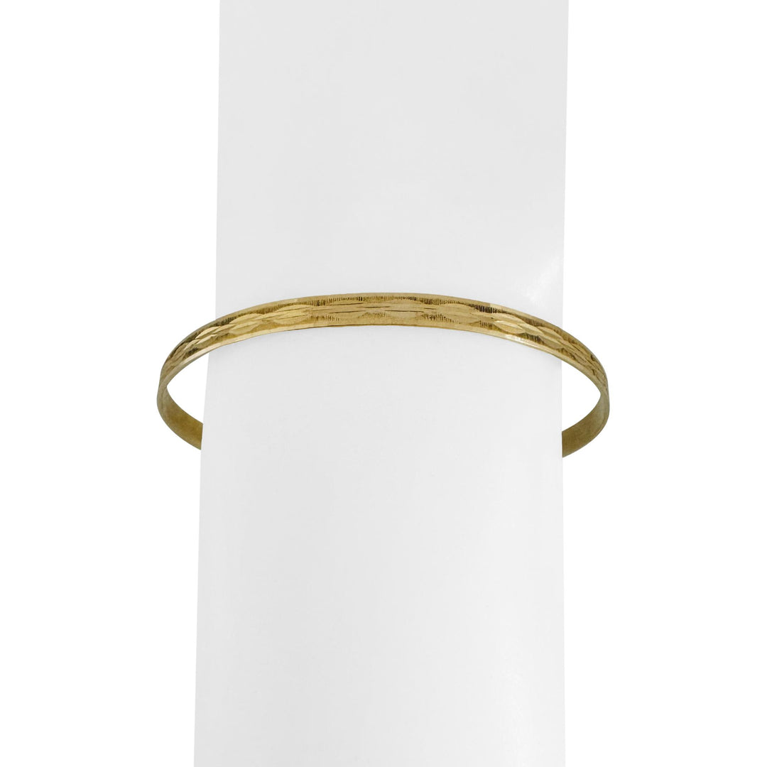 14k Yellow Gold 8.3g Solid Diamond Cut 4.5mm Round Bangle Bracelet 8"