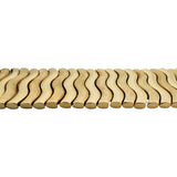 14k Yellow Gold 51.7g Heavy 24mm Polished and Brushed Link Bracelet Italy 7.75"