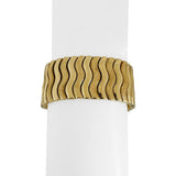 14k Yellow Gold 51.7g Heavy 24mm Polished and Brushed Link Bracelet Italy 7.75"