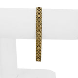 14k Yellow Gold 11.7g Vintage 7mm Heart Motif Bismark Link Bracelet Italy 7.25"