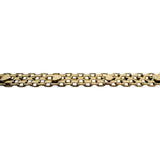 14k Yellow Gold 11.7g Vintage 7mm Heart Motif Bismark Link Bracelet Italy 7.25"