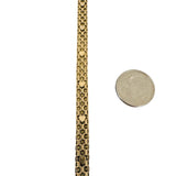14k Yellow Gold 11.7g Vintage 7mm Heart Motif Bismark Link Bracelet Italy 7.25"