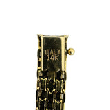 14k Yellow Gold 11.7g Vintage 7mm Heart Motif Bismark Link Bracelet Italy 7.25"