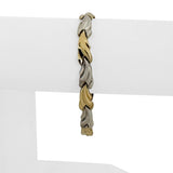 14k Yellow and White Gold 9.2g Ladies 7.5mm Fancy Wave Link Bracelet Turkey 7"