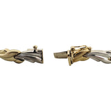 14k Yellow and White Gold 9.2g Ladies 7.5mm Fancy Wave Link Bracelet Turkey 7"