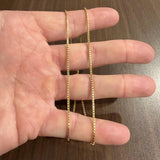 18k Yellow Gold 8.6g Thin Solid 1.5mm Box Link Chain Necklace 19.5"