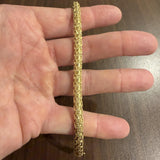 18k Yellow Gold 24g Solid Heavy Vintage Woven Mesh Bracelet Italy 7"