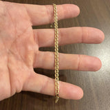 18k Yellow Gold 8.5g Vintage Solid 4mm Fancy Curb Link Bracelet Italy 8"