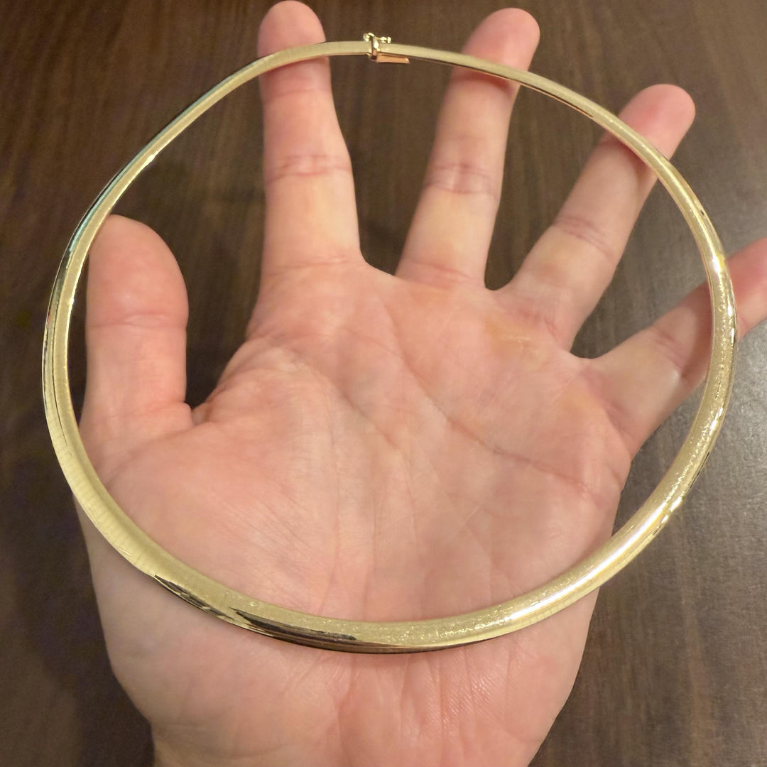14k Yellow Gold 41.3g Solid Heavy 6mm Omega Link Necklace Italy 18"